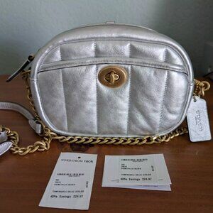 COACH - Metallic Silver, Leather Handbag